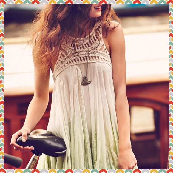 Free People One Amy Dip Dye Silk Dress - Picture 3 of 8